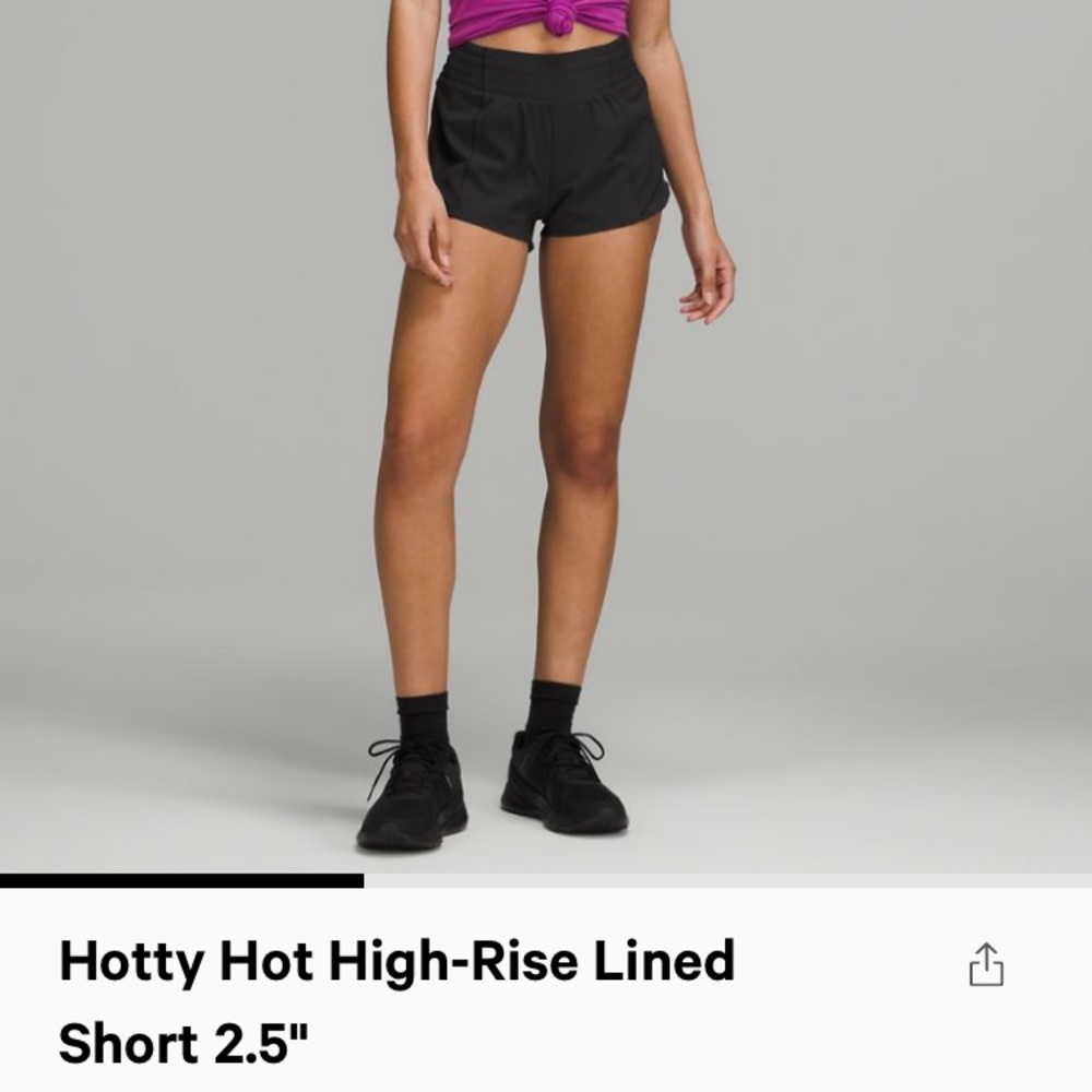 Lululemon Hotty Hot High-Rise Lined Short 2.5” black